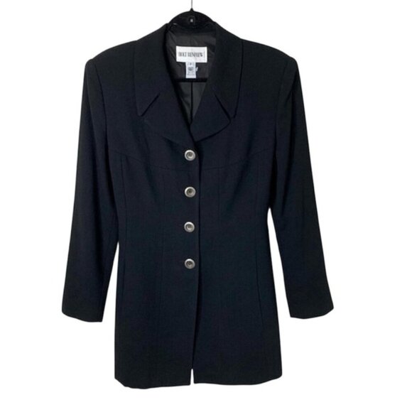 Holt Renfrew Women’s Blazer Jacket Collar Button Down Wool Vintage 90s y2k 2000s - Picture 2 of 16